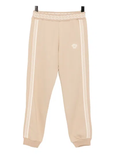 Versace Kids' Greca Track Pants In Neutral