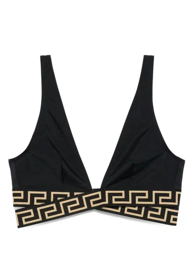 VERSACE VERSACE GRECA TRIANGLE BIKINI TOP