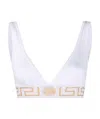 Versace Cotton Topeka Underwire Free Bra With Golden-effect Monogram In White