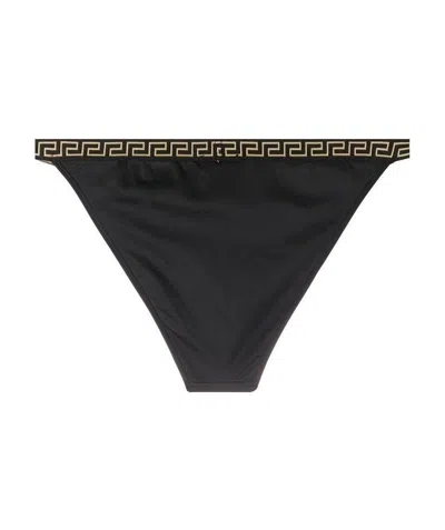 Versace Greca Trim Bikini Bottoms In Nude