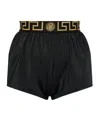 Versace Greca Border Swim Shorts In Black