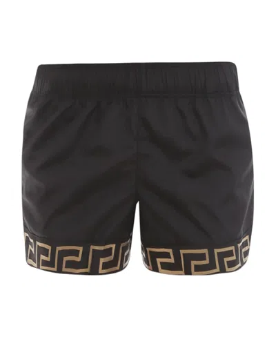 Versace Greca-trim Mini Track Shorts In Black