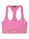 Versace Greca Border Scoop Bralette In Pink