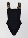 Versace Black One-piece Swimsuit With Greca Detail In Stretch Polyamide Woman In Black