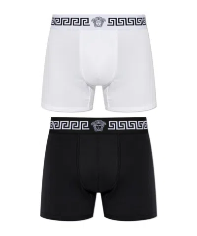 Versace Greca Two-pack Boxer Briefs In Multi