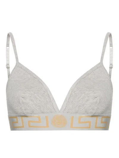 Versace Greca-underband Triangle Bralette In 灰色