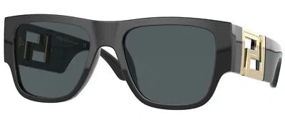 Pre-owned Versace Greca Ve 4403 Black/grey 57/20/140 Men Sunglasses In Gray