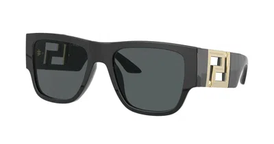Pre-owned Versace Greca Ve 4403 Black/grey (gb1/87) Sunglasses In Gray