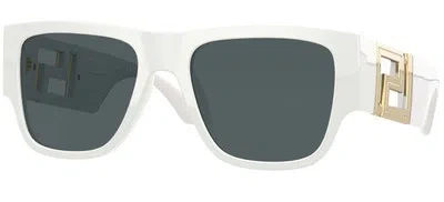 Pre-owned Versace Greca Ve 4403 White/ Grey 57/20/140 Men Sunglasses In Gray