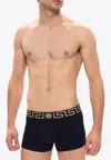 Versace Black Briefs With Elastic Waist With Medusa Print In Cotton Stretch Man In Navy