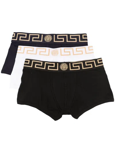 Versace Greca-waistband Boxers In Black