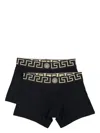 Versace Two-pack Logo-waistband Boxers In Black