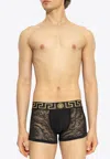 Versace Lace Boxer With Greca Pattern In Black