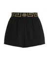 Versace Greca-print High-waist Boxers In Black