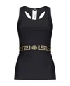 Versace Tanktop Aus Stretch-jersey Mit Jacquard-besatz In Black