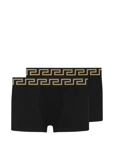 Versace Kids' Greca-border Boxers In Black