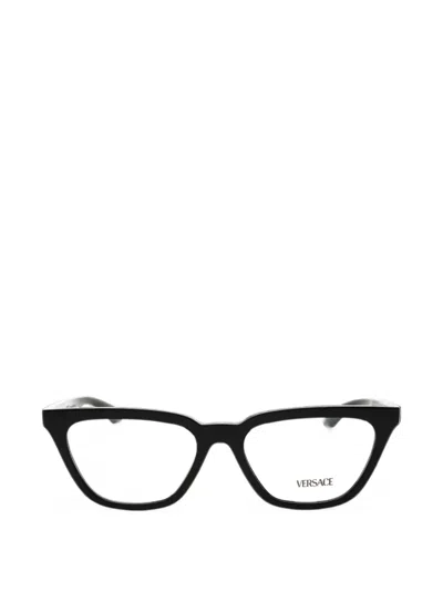 Versace Greca-detail Cat-eye Glasses In Black