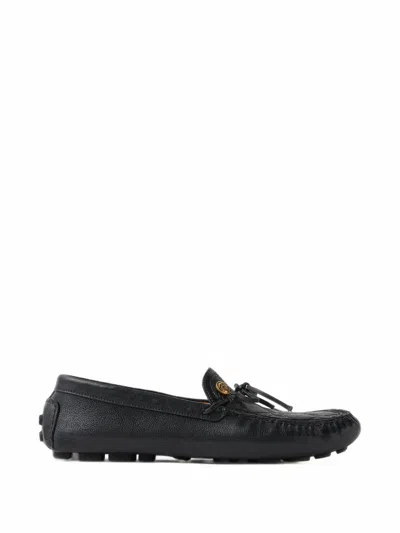 Versace Greca-embossed Medusa Loafers In Black