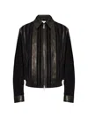 Versace Greca-embossed Panelled Jacket In Black