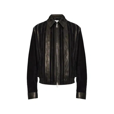 VERSACE GRECA-EMBOSSED PANELLED JACKET