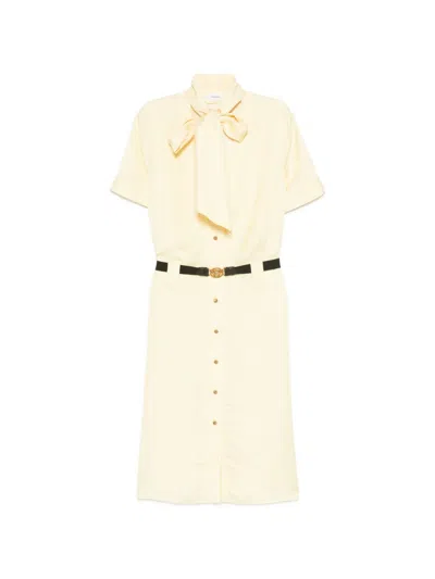 Versace Greca-jacquard Midi Shirt Dress In Neutral