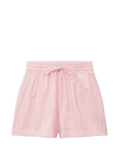 Versace Greca-pattern Drawstring Shorts In Pink