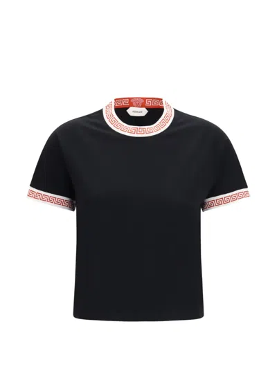 Versace Greca-trim Medusa T-shirt In Black