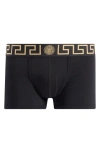 Versace Black Briefs With Elastic Waist With Medusa Print In Cotton Stretch Man In Black