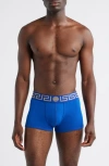 Versace Grecca Band Boxer Briefs In Blue