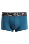 Versace Grecca Band Boxer Briefs In Blue