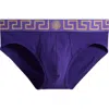 Versace Greca Border Briefs In Purple