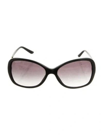 Pre-owned Versace Grecca Pattern Oversize Sunglasses In Black