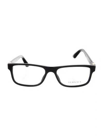 Pre-owned Versace Grecca Pattern Square Eyeglasses In Black