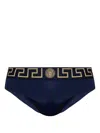 Versace Greek Beach Briefs Logo In Blue