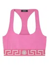 Versace Greca Border Scoop Bralette In Pink