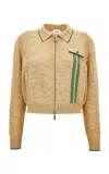 Versace Greek-detailed Wool-blend Mouliné Sweater In Neutral