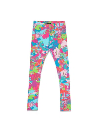 Versace Kids' Greek Flowers Leggings In Multicolour