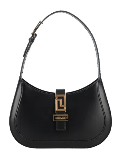 Versace Greek Goddess Small Hobo Handbag By  In Black