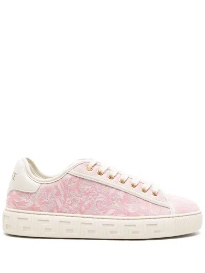 Versace Greek Key Baroque Sneakers In Multi