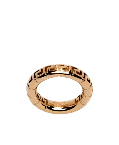 Versace Greek Key Ring In Yellow