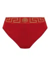 Versace Greek Key-waistband Briefs In Red