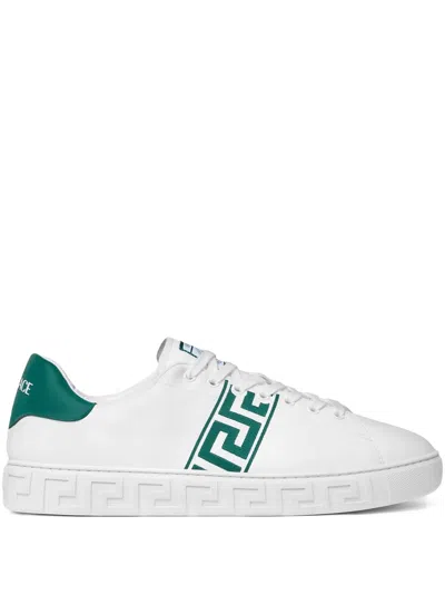 Versace Barocco Greca Jacquard Low Top Sneaker In White