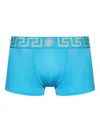 Versace Greek Logo Boxer Shorts In Blue