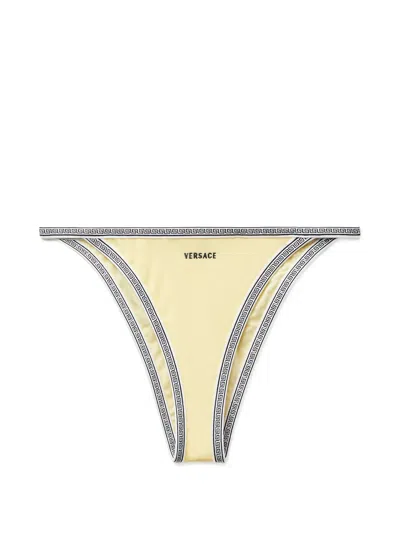 Versace One Piece Swimwear Contrast Trim Waistband In Yellow
