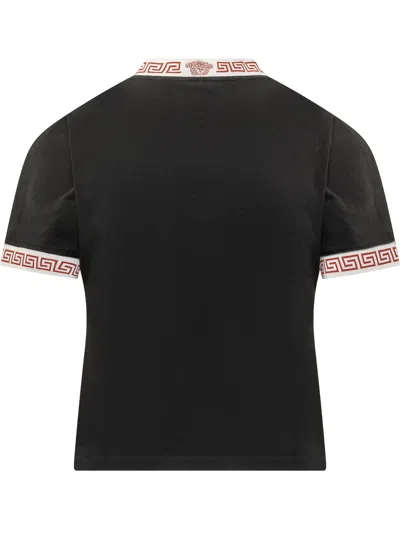 Versace Greek Oasis Graphic T-shirt In Black