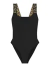 Versace Black One-piece Swimsuit With Greca Detail In Stretch Polyamide Woman In Black