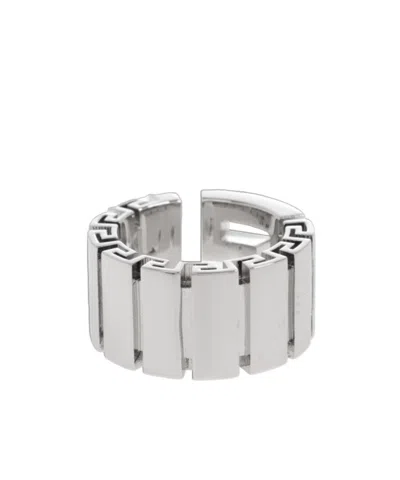 Versace Greek Pattern Ring In Metallic