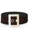 Versace '#greek' Velvet Belt In Black