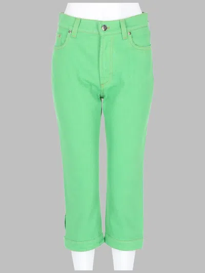 Versace Medusa Patch Cotton Jeans In Gray