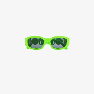 Versace Green Biggie Geo Rectangular Sunglasses